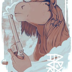 A horse with a gun